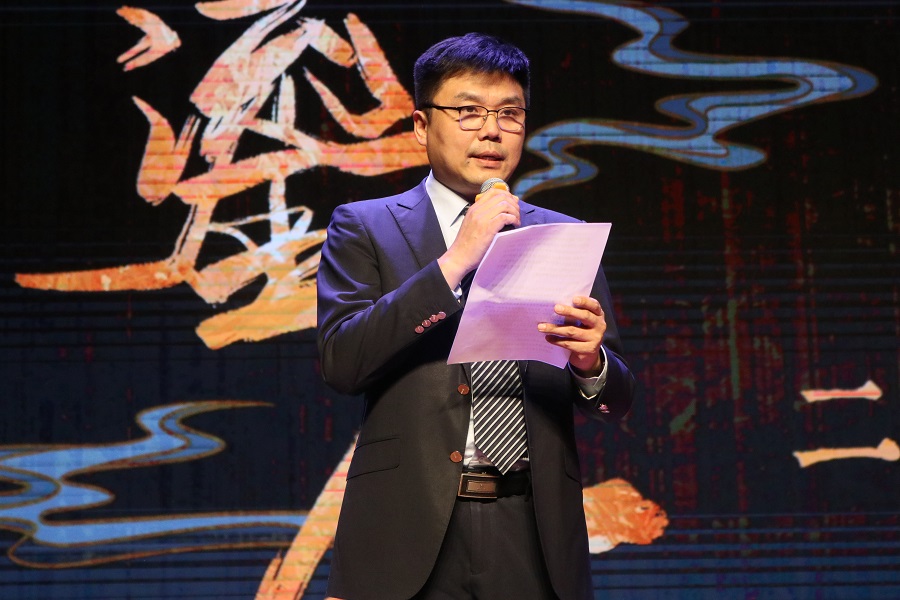 北京外國(guó)語(yǔ)大學(xué)黨委常委、副校長(zhǎng)趙剛在活動(dòng)現(xiàn)場(chǎng)講話。主辦方供圖