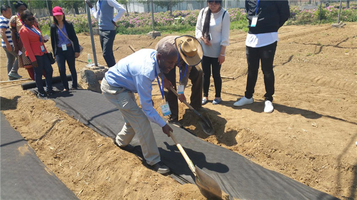 孫釗現(xiàn)場指導(dǎo)農(nóng)民耕種。受訪者供圖