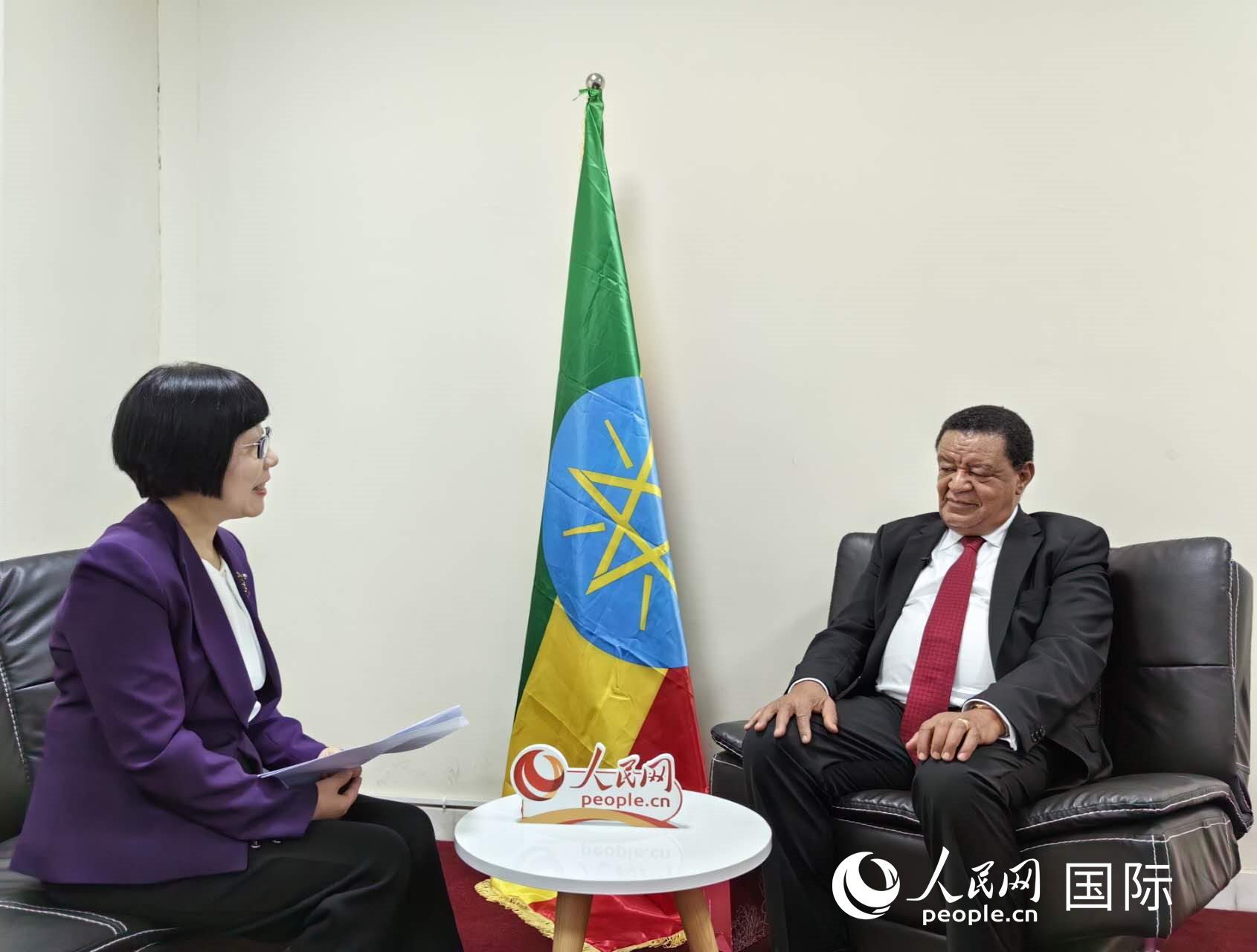 穆拉圖·特肖梅接受人民網(wǎng)記者唐維紅采訪。人民網(wǎng)記者 陳星星攝