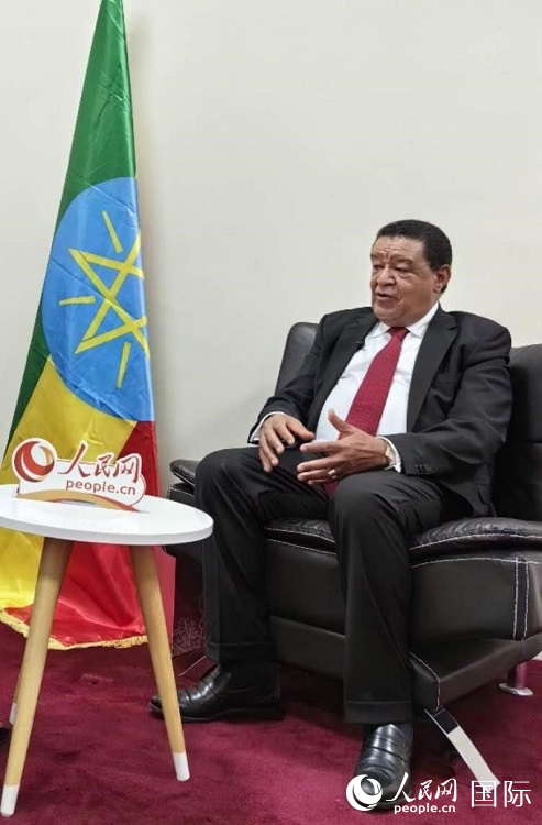 穆拉圖·特肖梅接受人民網(wǎng)專訪。人民網(wǎng)記者 陳星星攝