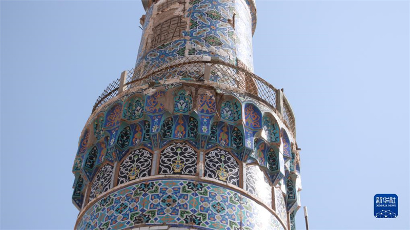 這是10月12日在阿富汗赫拉特省拍攝的受到損壞的赫拉特大清真寺局部。新華社發(fā)（馬沙勒攝）