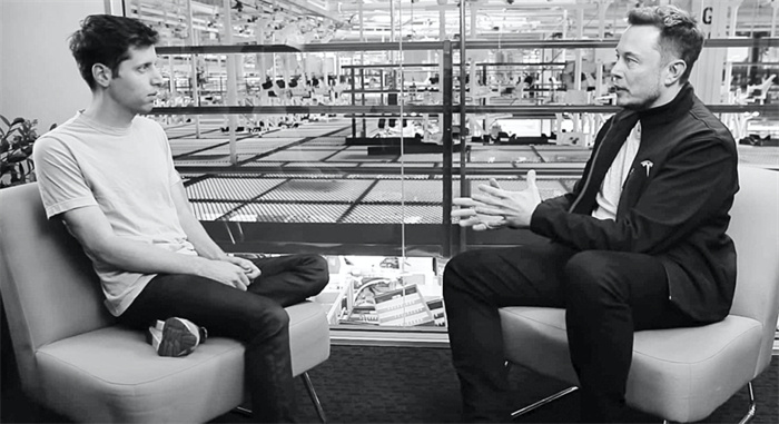 奧特曼與馬斯克的對(duì)談。圖源：視頻截圖