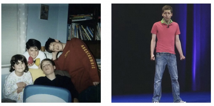 左為童年奧特曼與兄弟姐妹的合影。右為23歲時(shí)的奧特曼。圖源：Youtube