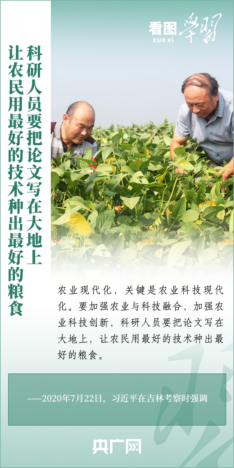 看圖學(xué)習(xí)丨推廣良田、良種、良法、良機(jī) 給農(nóng)業(yè)現(xiàn)代化插上科技的翅膀