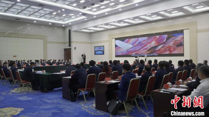 圖為部省共同打造青海綠色有機農(nóng)畜產(chǎn)品輸出地推進會議現(xiàn)場?！±罱瓕?攝