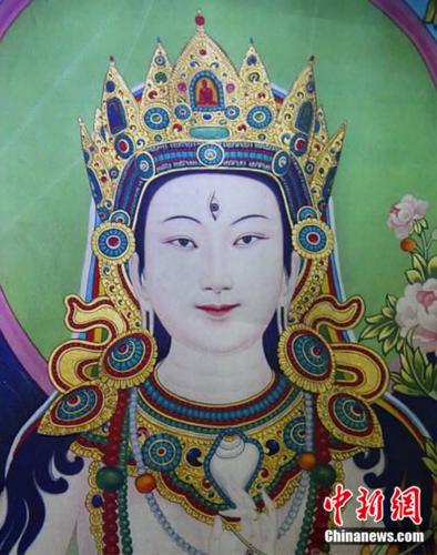 安多強(qiáng)巴繪制的《度母》唐卡。<a target='_blank' href='/'><p  align=