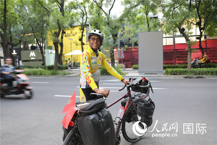摩洛哥自行車運動員卡里姆·穆斯塔。人民網(wǎng)記者 翟轉(zhuǎn)麗攝
