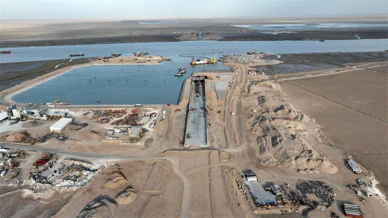 施工現(xiàn)場一景。中交天津航道局有限公司供圖