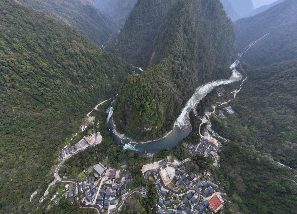 2023年3月10日，獨龍江航拍。