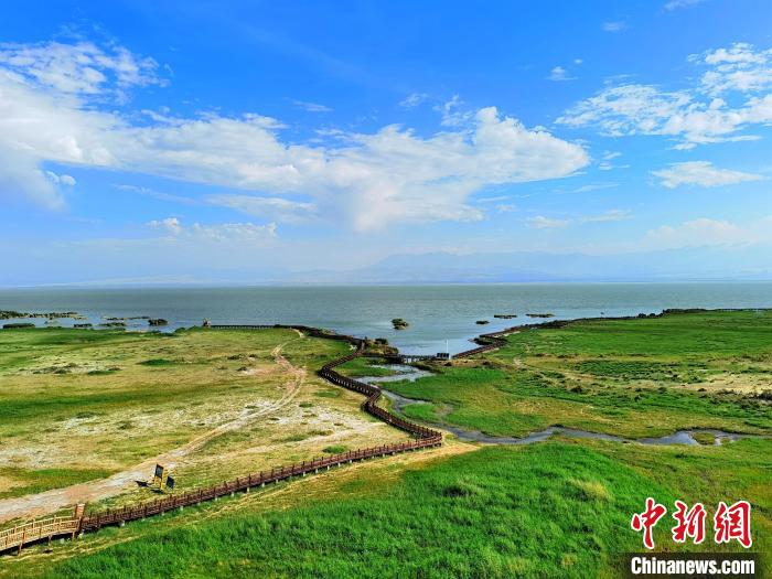 圖為航拍都蘭湖國家濕地公園?！∑钤鲚?攝